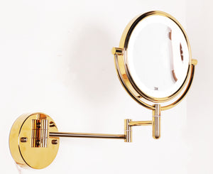 LED Lighted Magnifying Makeup Mirror Golden